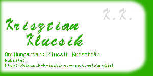 krisztian klucsik business card